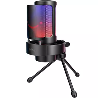 Fifine A8V Condenser RGB USB Microphone, Black