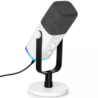 FIFINE AM8 Dynamic RGB XLR/USB Microphone, White