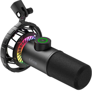 Micrófono dinámico FIFINE K658 USB RGB-Negro