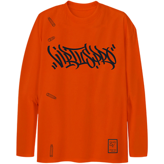 Virtus.pro manga larga con logo de terciopelo, color: naranja, talla XXL