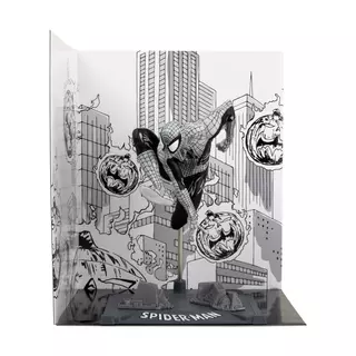 Marvel Spider-Man (Line Art) 1:10 Maßstab Sammlerstück mit Szene (Spider-Man #6) Gold Label McFarlane Toys