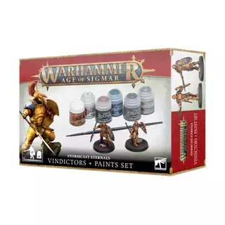 Warhammer Age of Sigmar - AoS Stormcast Eternals 3 Miniaturas + Set de Pintura Eng/Spa/Port/Latv/Rm