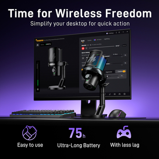 MAONO DM40 Pro Condenser RGB USB/Wireless AI Gaming Microphone, black