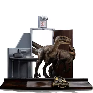 Iron Studios Jurassic Park - Raptors At The Kitchen'S Door Art Scale 1/10