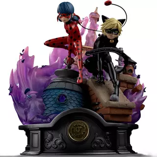 Iron Studios Miraculous 10Th Anniversary - Lady Bug And Cat Noir Art Scale 1/10 