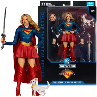 DC Multiverse Supergirl and Baby Krypto (Supergirl Movie) 7in Action Figure (Deluxe Theatrical Edition) McFarlane Toys