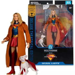 DC Multiverse Supergirl and Krypto (Supergirl Movie) 7in Gold Label Action Figure (Deluxe Theatrical Edition) McFarlane Toys