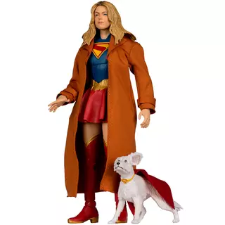 DC Multiverse Supergirl and Krypto (Supergirl Movie) 7in Gold Label Action Figure (Deluxe Theatrical Edition) McFarlane Toys