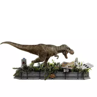 OUTLET Iron Studios Jurassic Park - T-Rex attacks Donald Gennaro Statue Demi Scale 1/20
