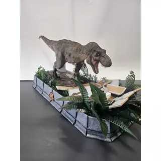 OUTLET Iron Studios Jurassic Park - T-Rex attacks Donald Gennaro Statue Demi Scale 1/20