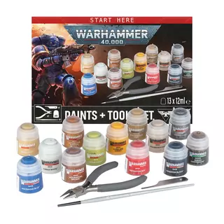 Warhammer 40,000 - 40K Paints + Tools  Set Eng/Spa/Port/Latv/Rom New