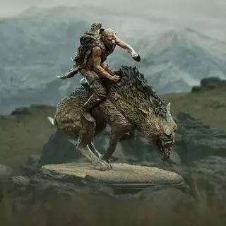 Weta Workshop The Lord Of The Rings - Sharku On Warg Miniature Statue