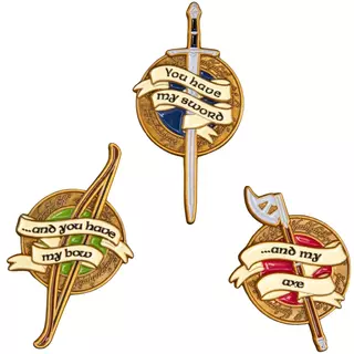 Weta Workshop The Lord of the Rings Trilogy Pin Set - Weapons of the Fellowship