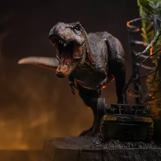 Iron Studios Jurassic Park - T-Rex Scene- T-Rex Breakout Set A Icons