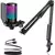 FIFINE A6T Condenser RGB USB Microphone with Boom Arm, Black
