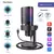 Fifine A9 Condenser RGB USB Microphone with 4 Polar Pattern, Black