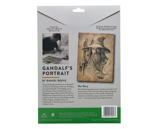 Weta Workshop Ο Άρχοντας των Δαχτυλιδιών - Πορτρέτο του Γκάνταλφ του Γκρίζου Άγαλμα Art Print