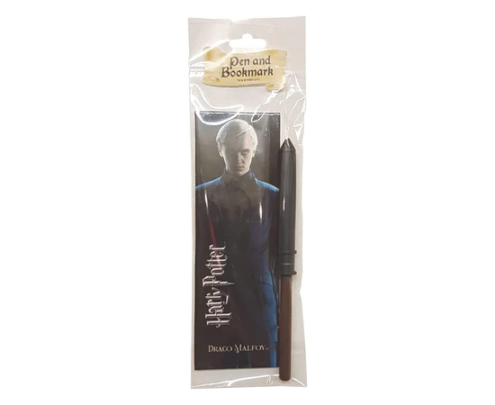Noble Collection Harry Potter - Draco Malfoy Varita Bolígrafo y Marcapáginas