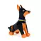 Plush toy WP MERCHANDISE Doberman Zeus in a patriotic collar 24 cm