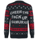 Cyberpunk 2077 Cheer Up Samurai ronda ünnepi pulcsi, fekete, 2XL