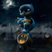 Iron Studios Batman: Batman on Bat-Signal (Blue Variant) MiniCo