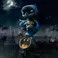 Iron Studios Batman: Batman auf Bat-Signal (blaue Variante) MiniCo