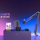 FIFINE A6T Buntes usb RGB Gaming Mikrofon mit Boom Arm-Schwarz