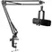 FIFINE AM8T Dynamic RGB  XLR/USB Microphone Adjustable Boom Arm, Black