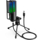 FIFINE K669 PRO2 USB kondenzátoros mikrofon RGB-vel, fekete színben