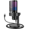 Fifine A9 Condenser RGB USB Microphone with 4 Polar Pattern, Black