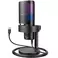 Fifine A9 kondenzátor RGB USB mikrofon 4 polármintával, fekete színű